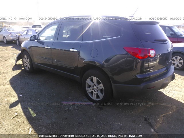 1GNKVJED6BJ168211 - 2011 CHEVROLET TRAVERSE LT BLACK photo 3