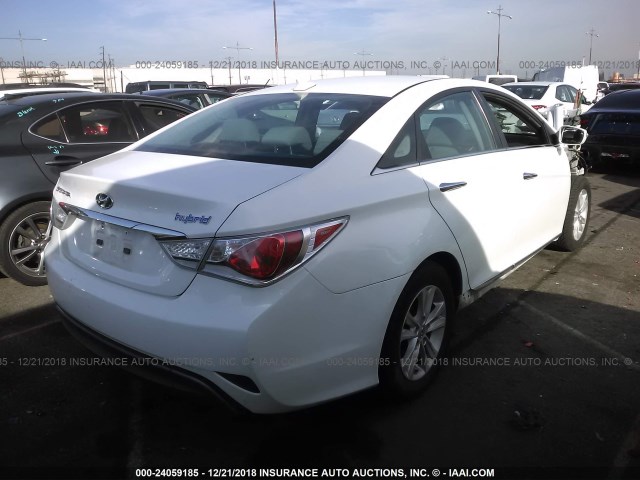 KMHEC4A45CA027095 - 2012 HYUNDAI SONATA HYBRID WHITE photo 4