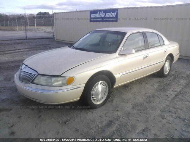 1LNFM97V6WY741327 - 1998 LINCOLN CONTINENTAL  BEIGE photo 2