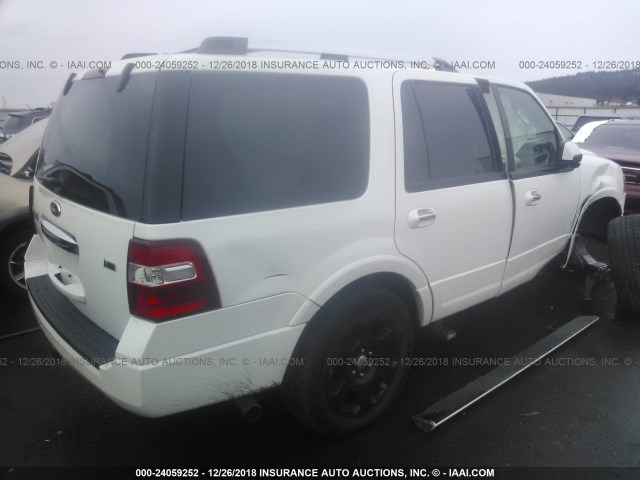 1FMJU2A51EEF00804 - 2014 FORD EXPEDITION LIMITED WHITE photo 4
