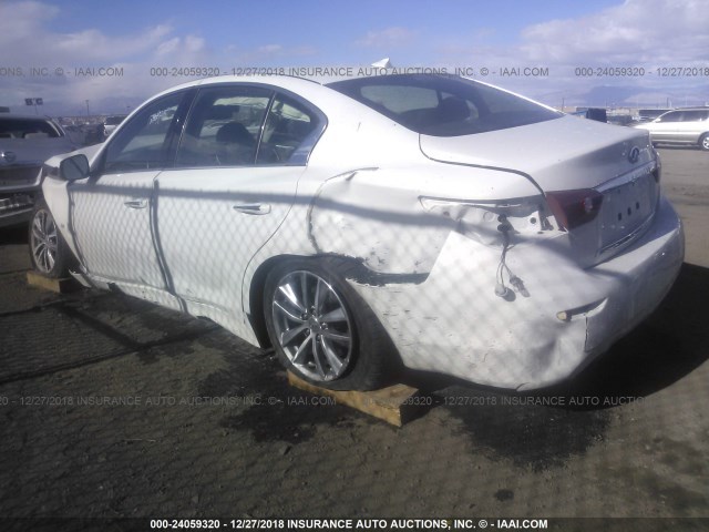 JN1BV7AP3FM341847 - 2015 INFINITI Q50 PREMIUM/SPORT WHITE photo 3