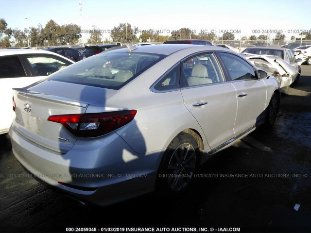 5NPE34AFXGH362907 - 2016 HYUNDAI SONATA SPORT/LIMITED SILVER photo 4