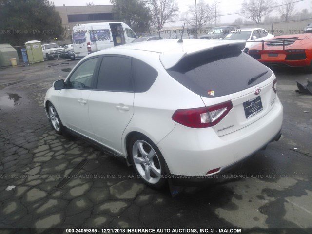 JF1GH76649G822239 - 2009 SUBARU IMPREZA WRX WHITE photo 3