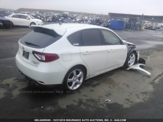 JF1GH76649G822239 - 2009 SUBARU IMPREZA WRX WHITE photo 4