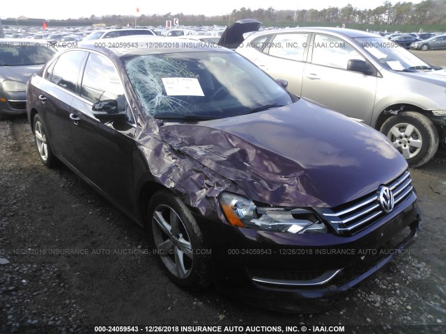 1VWBP7A37DC107294 - 2013 VOLKSWAGEN PASSAT SE MAROON photo 1