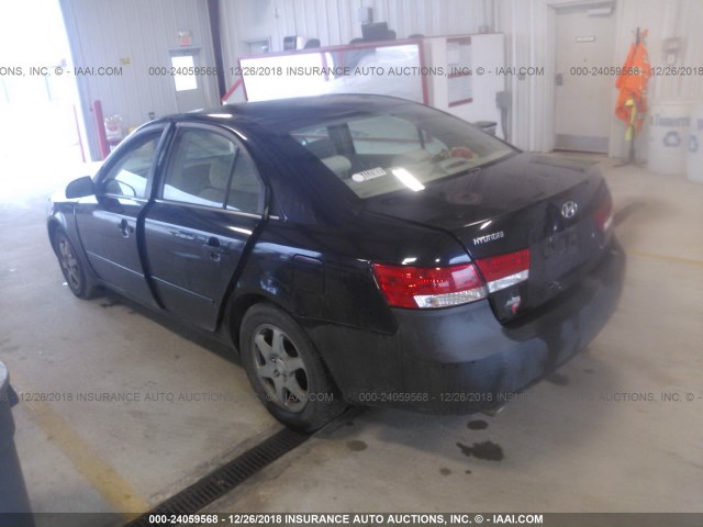 5NPEU46F06H146617 - 2006 HYUNDAI SONATA GLS/LX BLUE photo 3