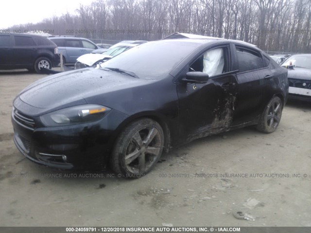 1C3CDFEB6GD538661 - 2016 DODGE DART GT BLACK photo 2