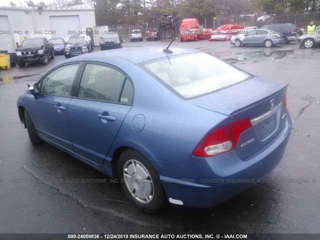 JHMFA36269S007410 - 2009 HONDA CIVIC HYBRID BLUE photo 3