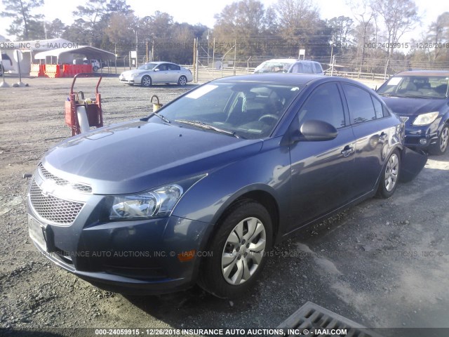 1G1PA5SHXE7170255 - 2014 CHEVROLET CRUZE LS BLUE photo 2