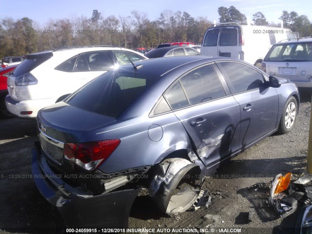 1G1PA5SHXE7170255 - 2014 CHEVROLET CRUZE LS BLUE photo 4