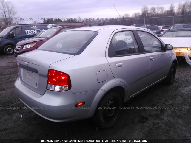 KL1TD56626B629113 - 2006 CHEVROLET AVEO LS SILVER photo 4