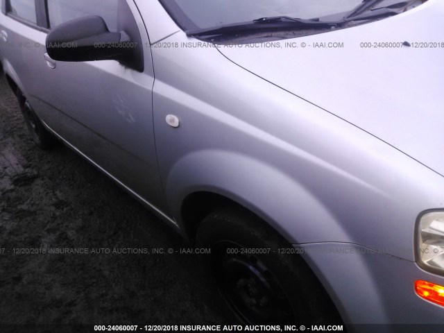 KL1TD56626B629113 - 2006 CHEVROLET AVEO LS SILVER photo 6