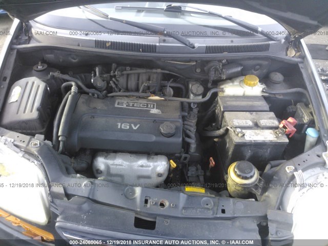 KL1TD52615B391307 - 2005 CHEVROLET AVEO LS BLACK photo 10