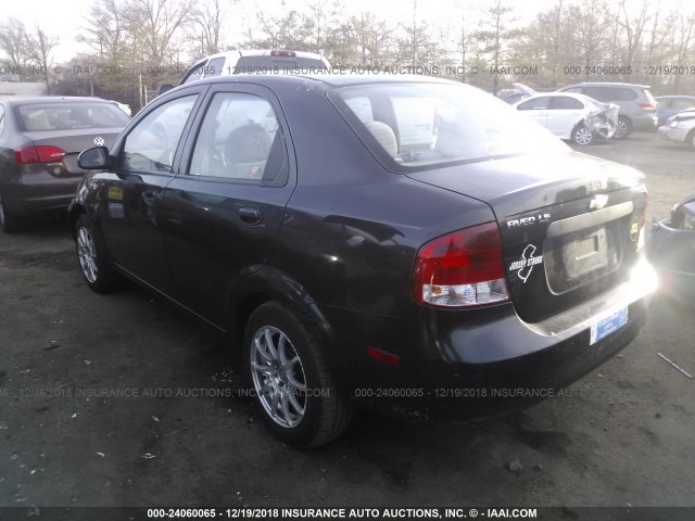 KL1TD52615B391307 - 2005 CHEVROLET AVEO LS BLACK photo 3