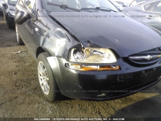 KL1TD52615B391307 - 2005 CHEVROLET AVEO LS BLACK photo 6