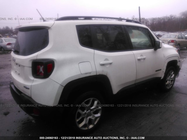 ZACCJBBT3GPD16056 - 2016 JEEP RENEGADE LATITUDE WHITE photo 4