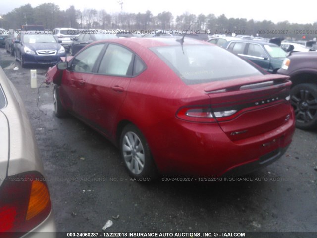 1C3CDFBB1ED668185 - 2014 DODGE DART SXT RED photo 3