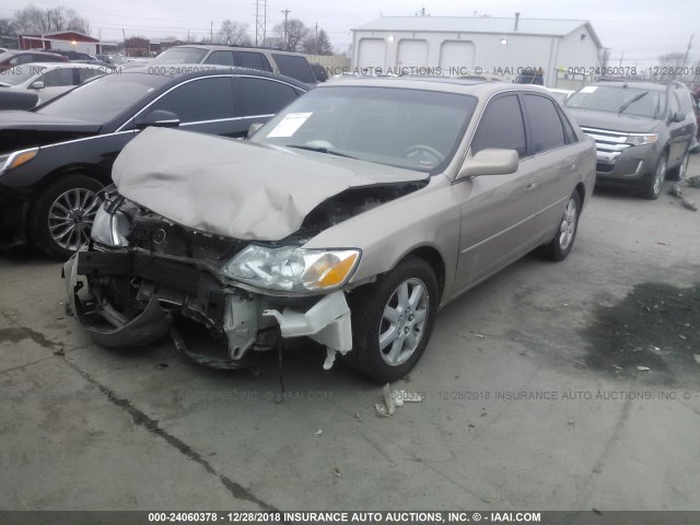 4T1BF28B1YU089179 - 2000 TOYOTA AVALON XL/XLS TAN photo 2