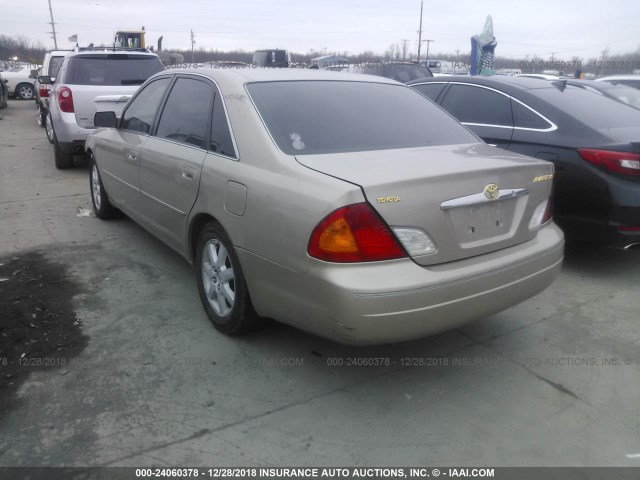 4T1BF28B1YU089179 - 2000 TOYOTA AVALON XL/XLS TAN photo 3