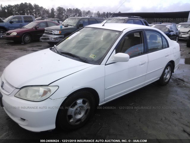 JHMES96674S006970 - 2004 HONDA CIVIC HYBRID WHITE photo 2