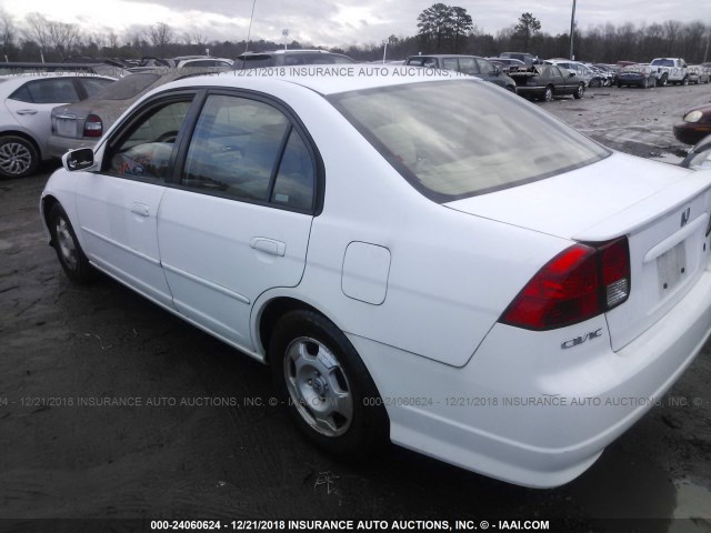 JHMES96674S006970 - 2004 HONDA CIVIC HYBRID WHITE photo 3