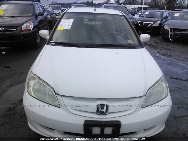 JHMES96674S006970 - 2004 HONDA CIVIC HYBRID WHITE photo 6