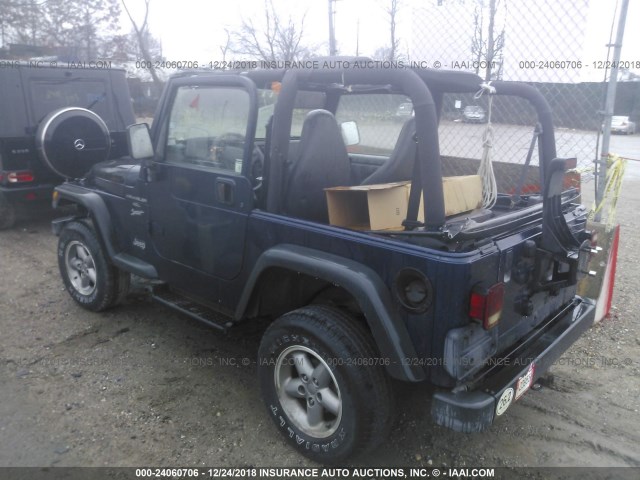 1J4FA49S1YP733870 - 2000 JEEP WRANGLER / TJ SPORT BLUE photo 3