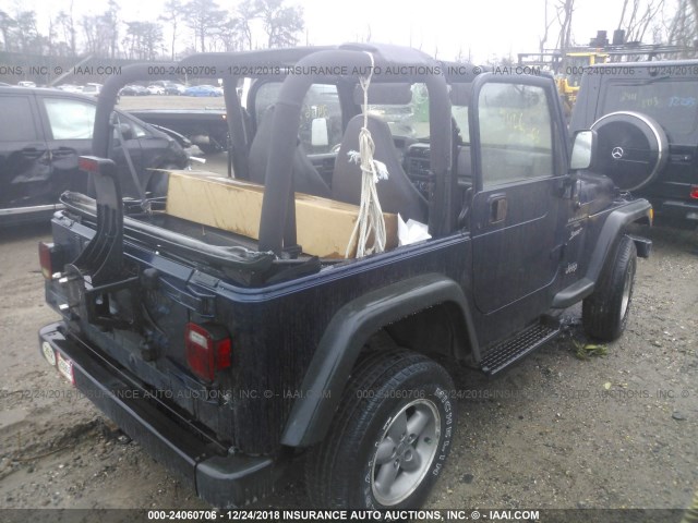 1J4FA49S1YP733870 - 2000 JEEP WRANGLER / TJ SPORT BLUE photo 4