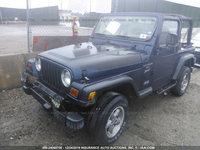 1J4FA49S1YP733870 - 2000 JEEP WRANGLER / TJ SPORT BLUE photo 6