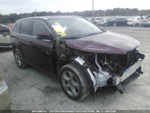 5TDYZRFH9HS227917 - 2017 TOYOTA HIGHLANDER LIMITED/LTD PLATINUM BURGUNDY photo 1