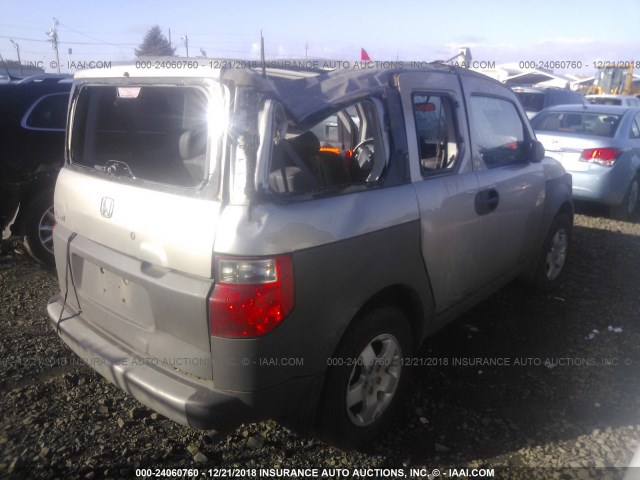 5J6YH28644L028124 - 2004 HONDA ELEMENT EX GRAY photo 4