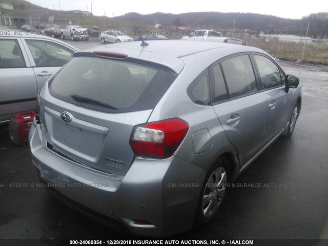 JF1GPAA63EG326186 - 2014 SUBARU IMPREZA SILVER photo 4