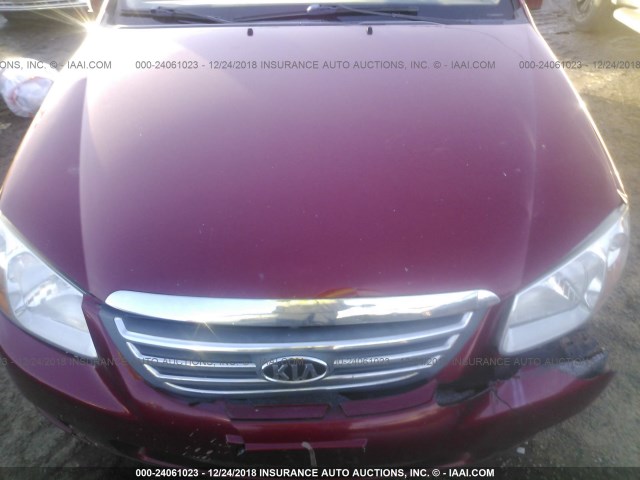 KNAFE121285539528 - 2008 KIA SPECTRA EX/LX/SX MAROON photo 10