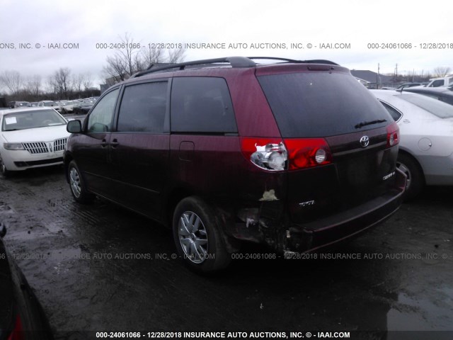 5TDZK23C98S214075 - 2008 TOYOTA SIENNA CE/LE MAROON photo 3