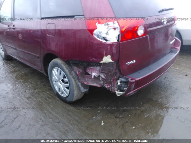 5TDZK23C98S214075 - 2008 TOYOTA SIENNA CE/LE MAROON photo 6