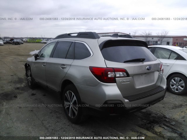 4S4BSENC8J3270446 - 2018 SUBARU OUTBACK 3.6R LIMITED BEIGE photo 3