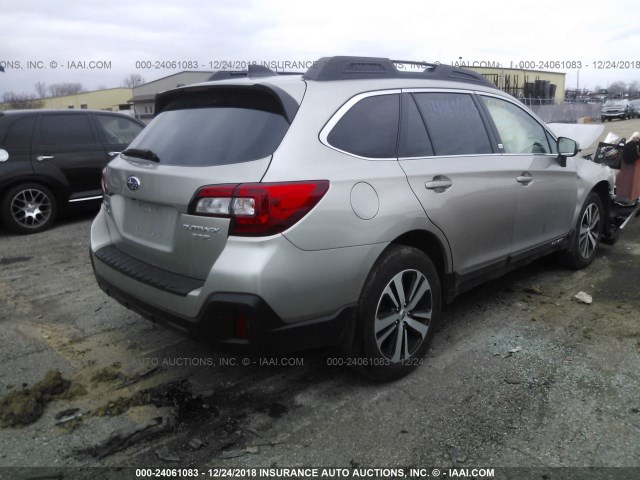 4S4BSENC8J3270446 - 2018 SUBARU OUTBACK 3.6R LIMITED BEIGE photo 4