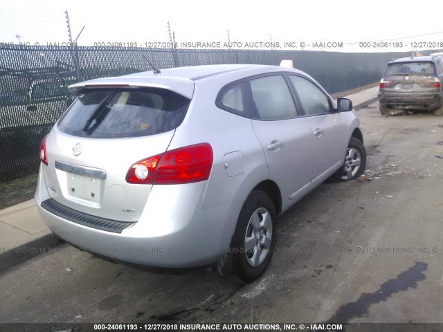 JN8AS5MV3DW125082 - 2013 NISSAN ROGUE S/SV SILVER photo 4