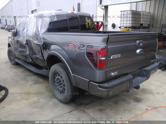 1FTFW1CF1EKE88899 - 2014 FORD F150 SUPERCREW 灰色 照片 3