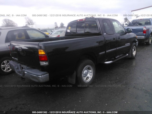 5TBRN34182S279431 - 2002 TOYOTA TUNDRA ACCESS CAB SR5 BLACK photo 4