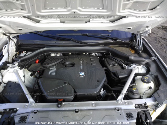 5UXTR9C52JLC73845 - 2018 BMW X3 XDRIVEM40I WHITE photo 10