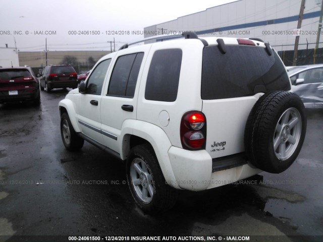 1J8GL58KX5W619873 - 2005 JEEP LIBERTY LIMITED WHITE photo 3