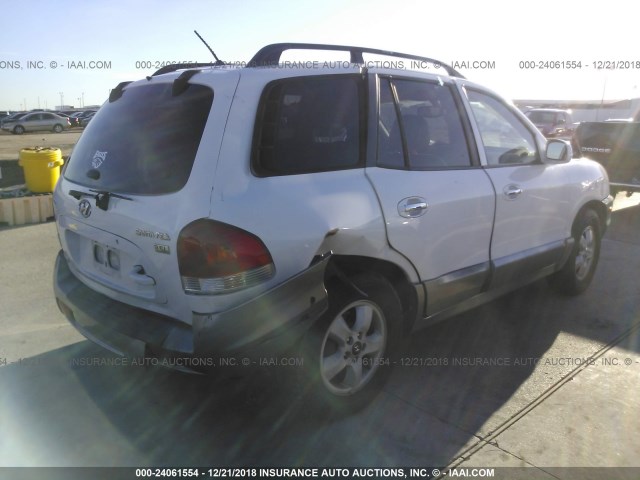 KM8SC13E76U098194 - 2006 HYUNDAI SANTA FE GLS/LIMITED WHITE photo 4