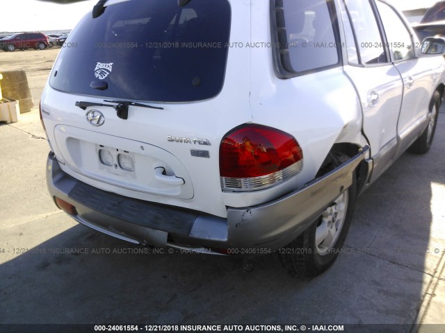 KM8SC13E76U098194 - 2006 HYUNDAI SANTA FE GLS/LIMITED WHITE photo 6