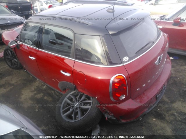 WMWZC5C54EWM17593 - 2014 MINI COOPER S COUNTRYMAN RED photo 3