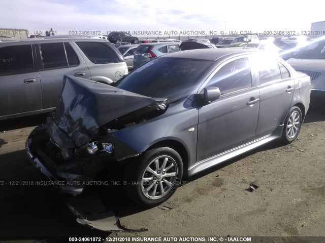 JA32U2FU2BU017265 - 2011 MITSUBISHI LANCER ES/ES SPORT GRAY photo 2