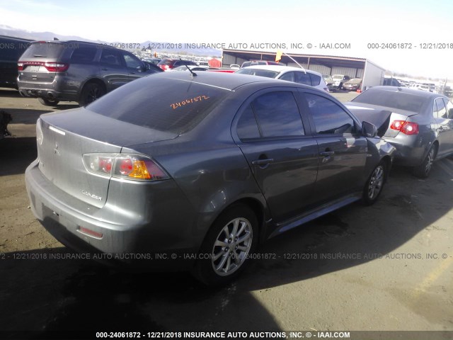 JA32U2FU2BU017265 - 2011 MITSUBISHI LANCER ES/ES SPORT GRAY photo 4