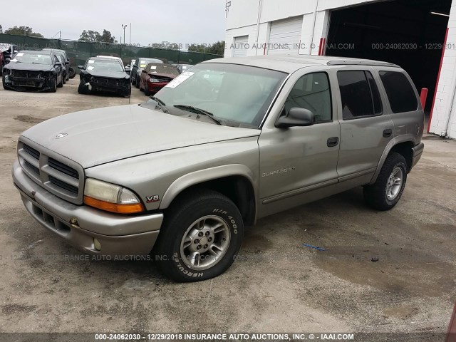 1B4HR28Z2YF221547 - 2000 DODGE DURANGO GRAY photo 2