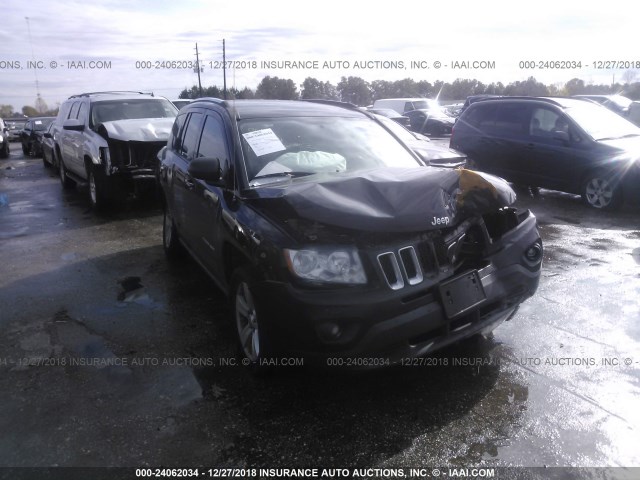 1C4NJCBAXCD662837 - 2012 JEEP COMPASS SPORT BLACK photo 1