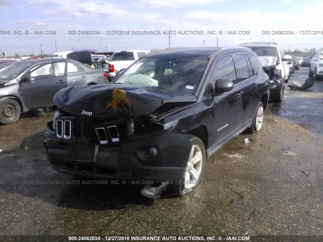 1C4NJCBAXCD662837 - 2012 JEEP COMPASS SPORT BLACK photo 2